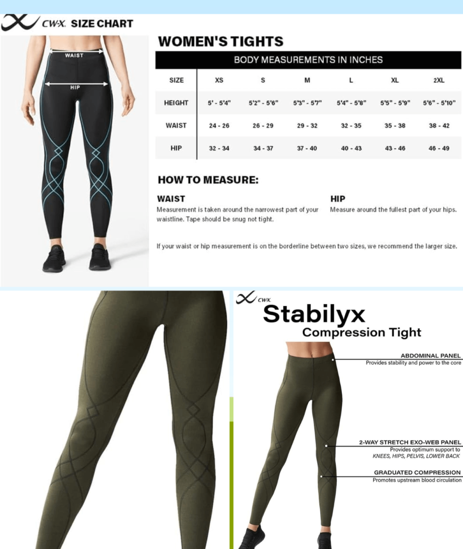 cw x womens joint support compression tight