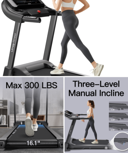 umay incline treadmill foldable design 3 0 hp 300 lbs capacity
